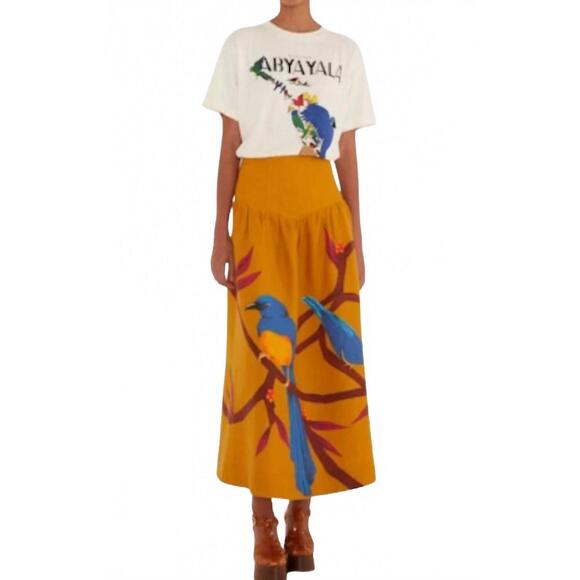 FARM RIO Dresses & Skirts - NEW FARM RIO bird-print maxi skirt in brown